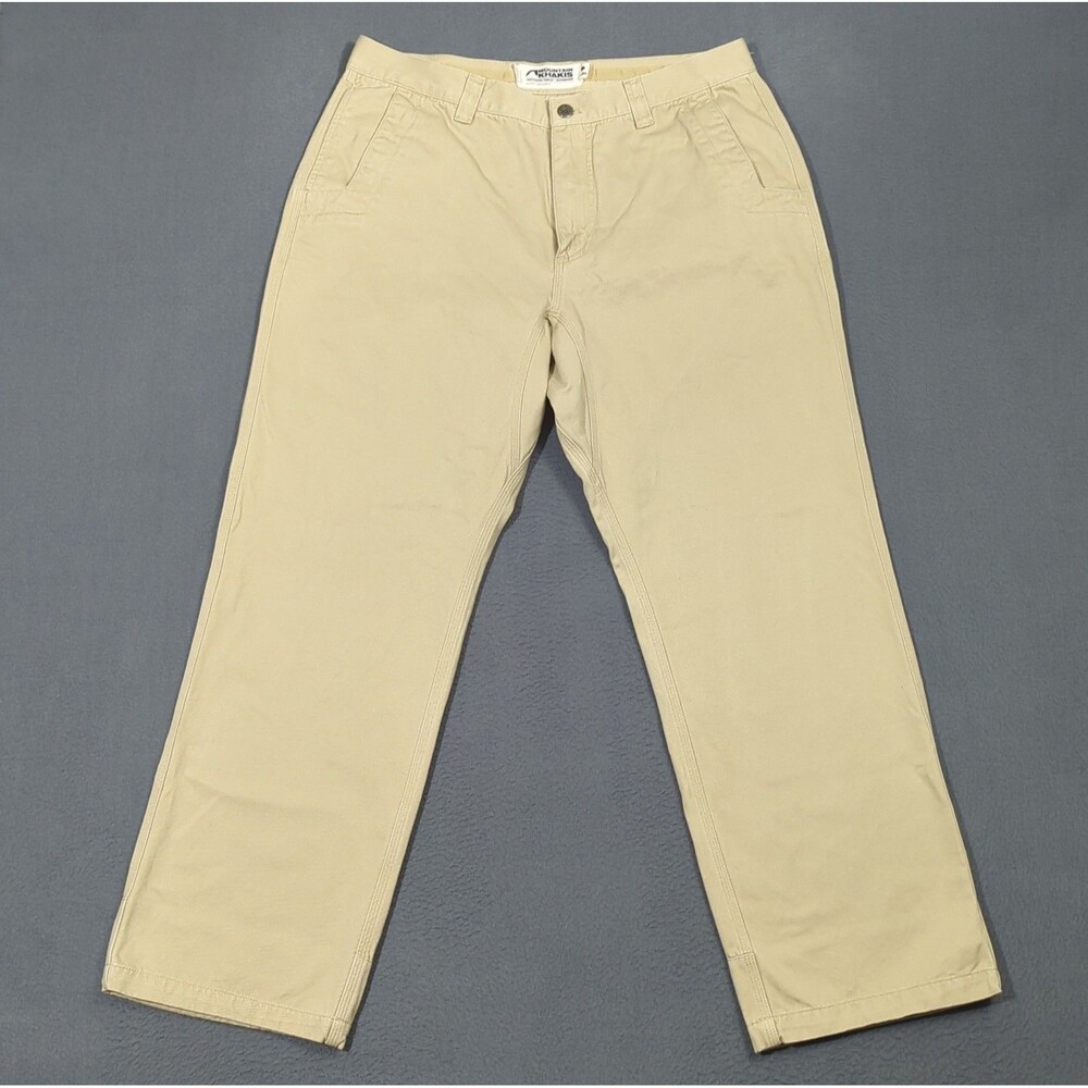Mountain Khakis Pants Men's 36x30 Fits 34x29 Beige Relaxed Fit Chinos